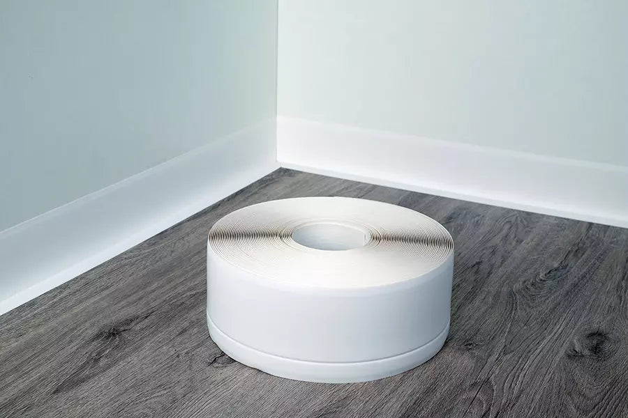 25mm Flexible PVC Skirting Board, 10m Floor-to-Wall Edge Strip in Multiple Colours
