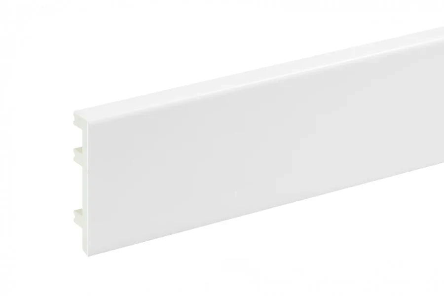 Modern Wall to Floor PVC Skirting Trim 80mm Height – 2.2m Length in Neutral Colours