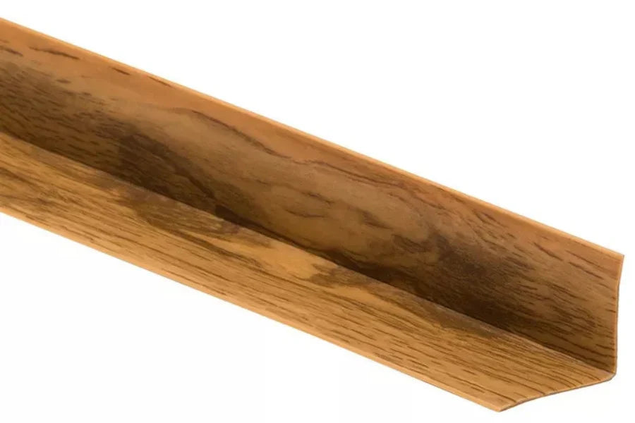 Wood-Effect Flexible PVC Skirting Trim with Self-Adhesive Backing (28 x 24mm) —  5m Roll for Floor & Wall Edges