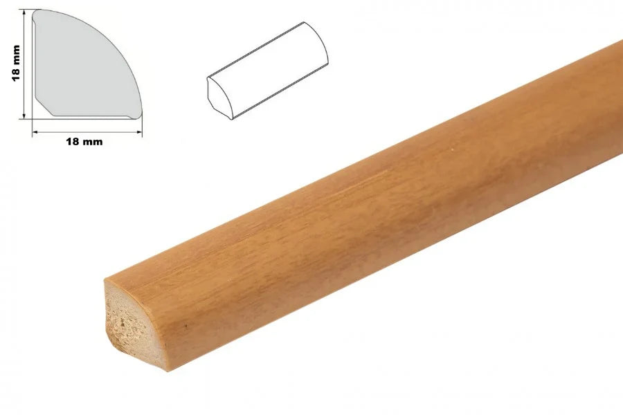 18mm UPVC Quadrant Corner Trim – 1m or 2.5m Length for Skirting, Windows & Worktop Edges