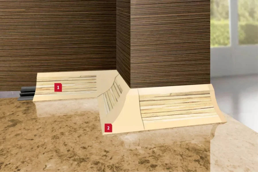 33mm PVC Splashback Edge Trim – 2.5m Worktop Finishing Profile